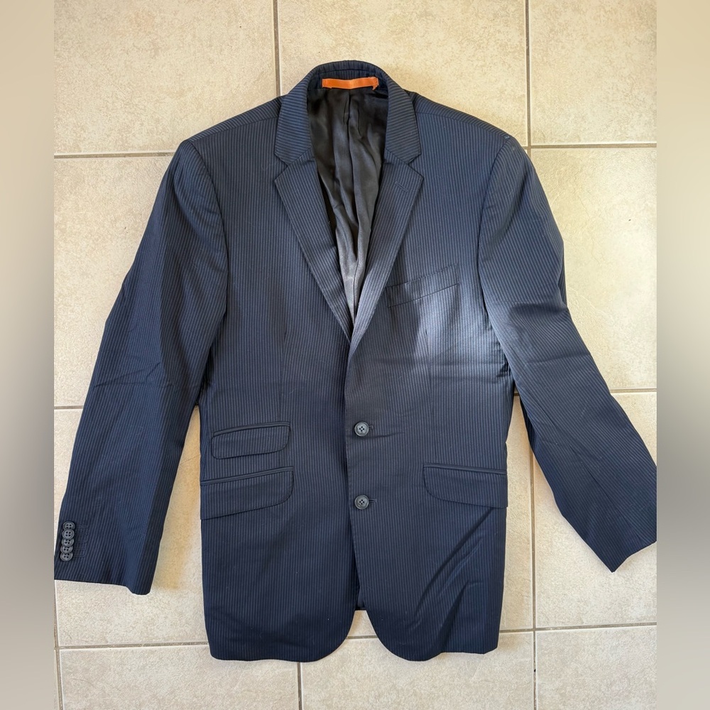 Ben Sherman Dark Navy Pinstripe Suit Jacket